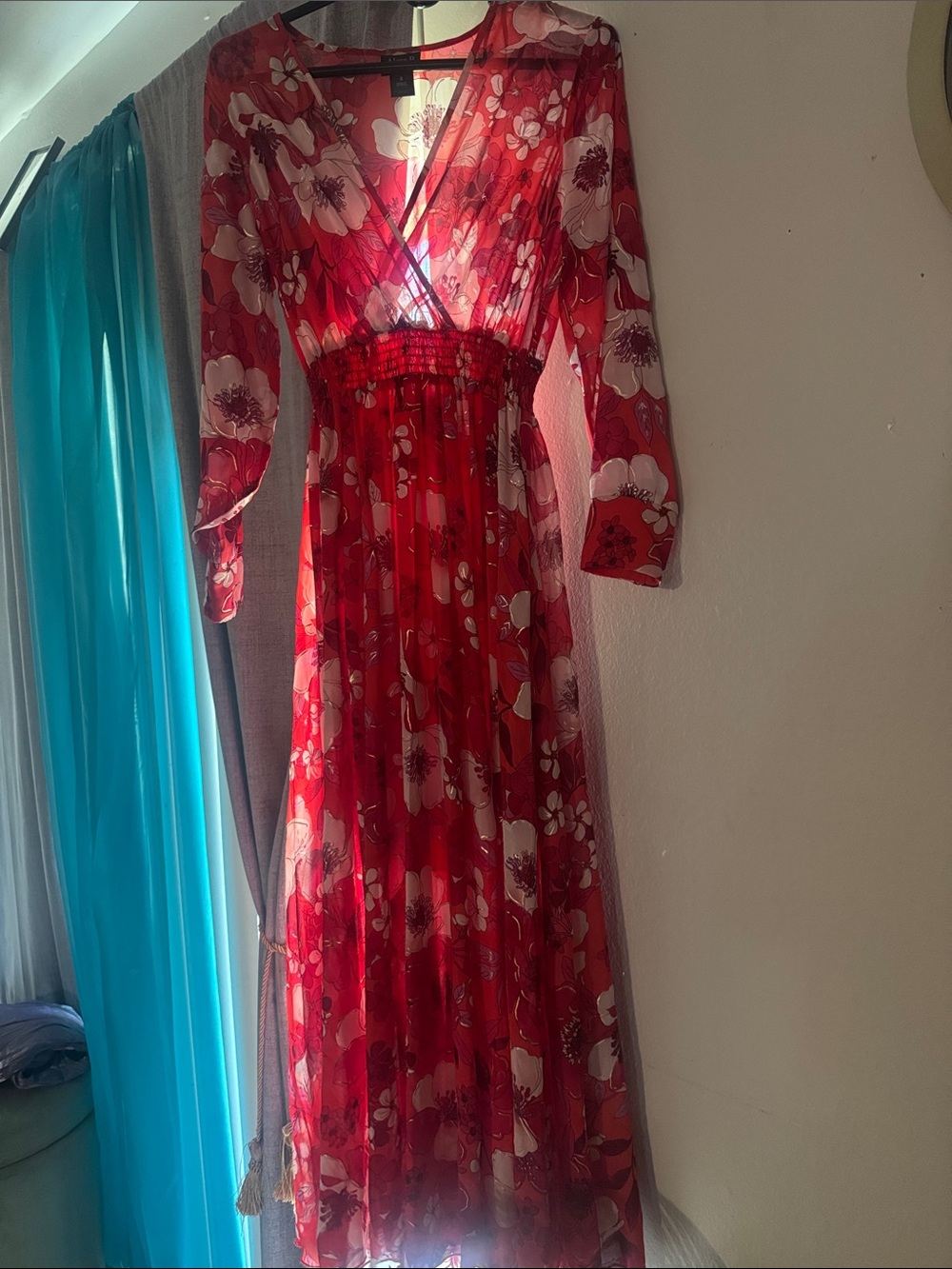 Red Floral Maxi Dress - Women
